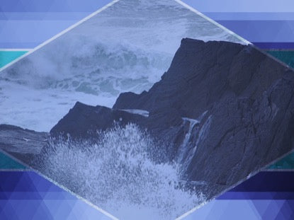 Prism Waves Crashing Rocks