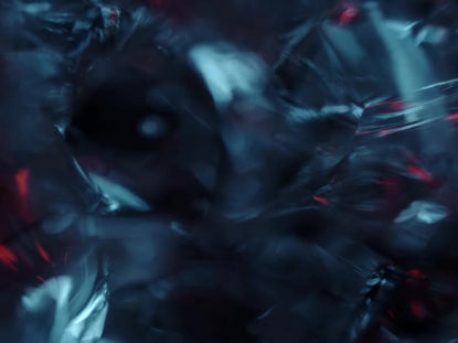 Sculpted Glass Blue Red Bright