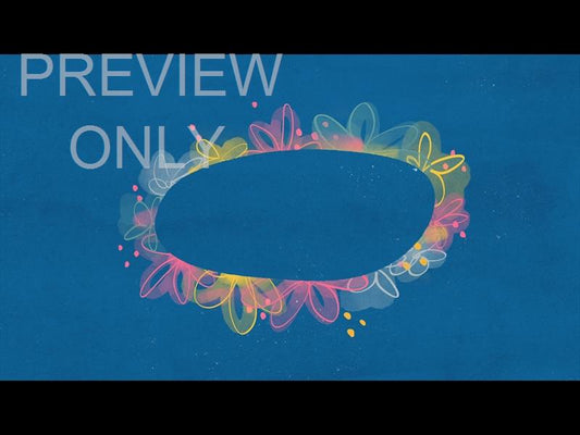 Floral Oval Blue Still