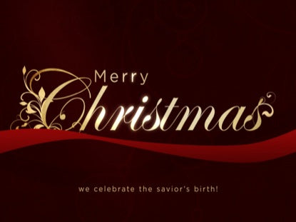 Elegant Ribbon Merry Christmas Celebrate
