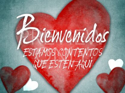 Valentines Hearts Welcome Still - Spanish