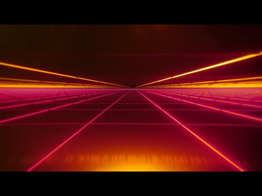 Synthwave Orange Pink Grid