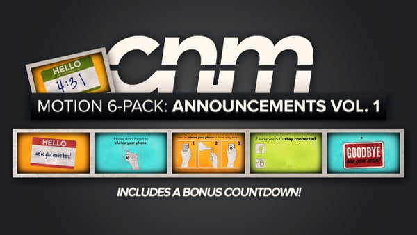 Motion 6-Pack: Announcements Vol. 1