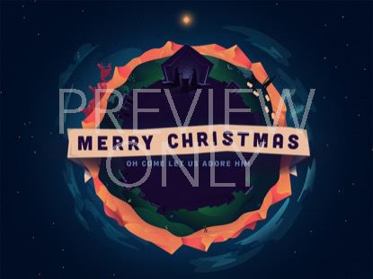 Illustrated Nativity Merry Christmas
