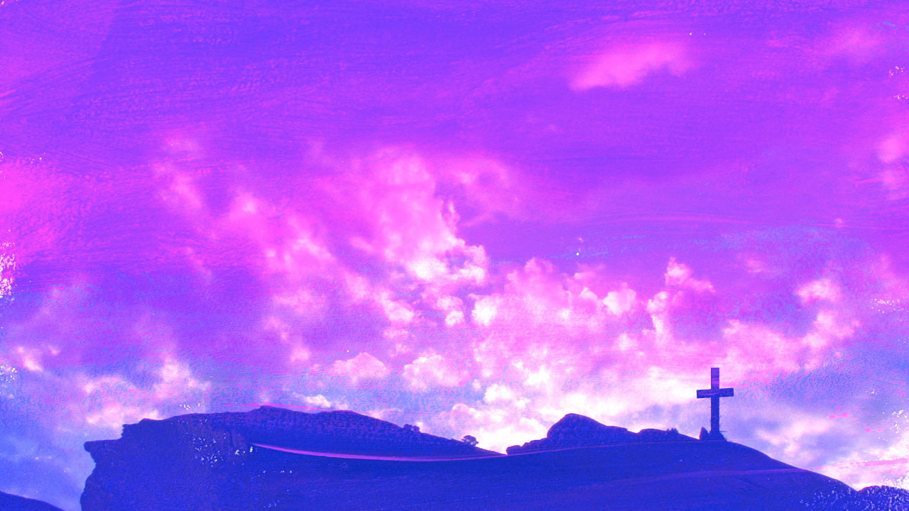 Purple Clouds Cross
