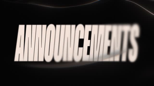 ANNOUNCEMENTS