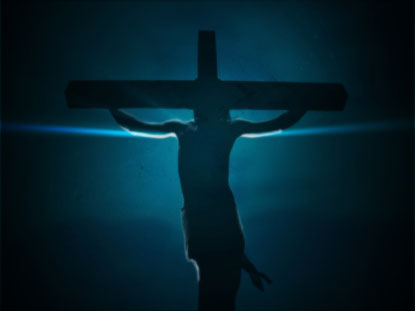 Jesus On The Cross Blue