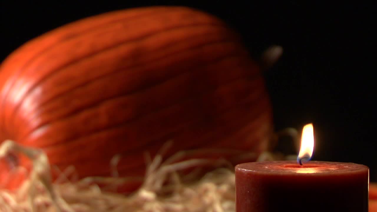 Pumpkin And Candle
