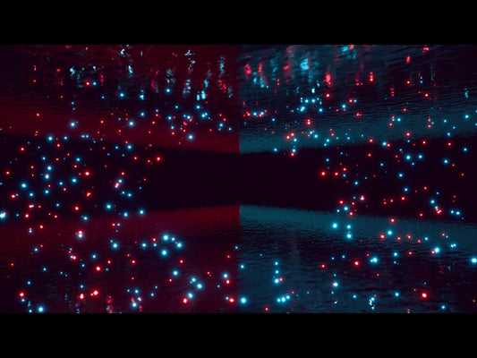 Fluorescent Red Blue Vortex