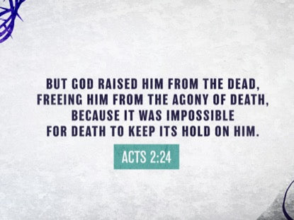 Death Could Not Hold Him Scripture Motion