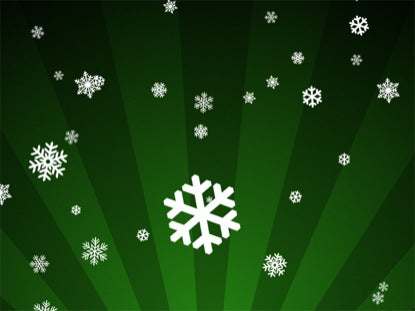 Snowflakes On Green Radial Loop