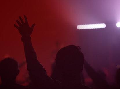 Worship Group Hands Red