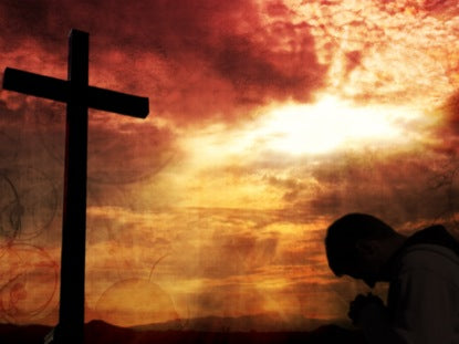 Kneeling Cross Man Red