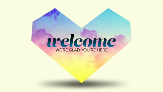 Gradient Clouds Heart Welcome