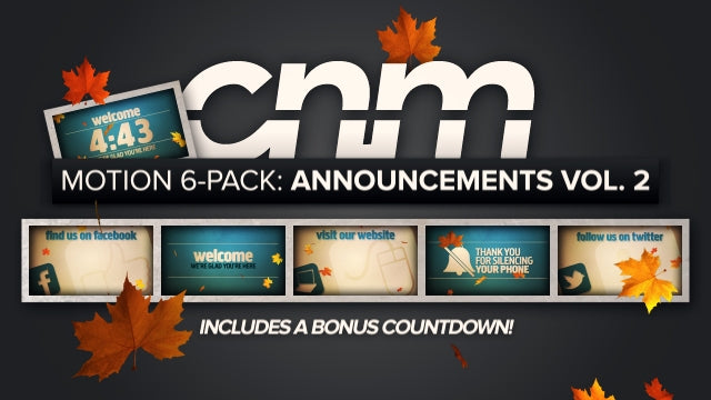Motion 6-Pack: Announcements Vol. 2