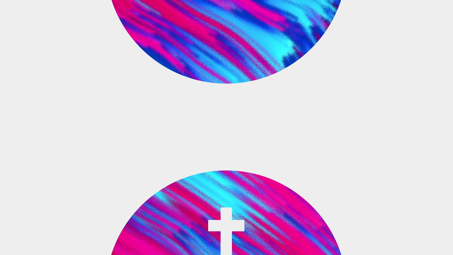 Colorful Easter Circle Cross