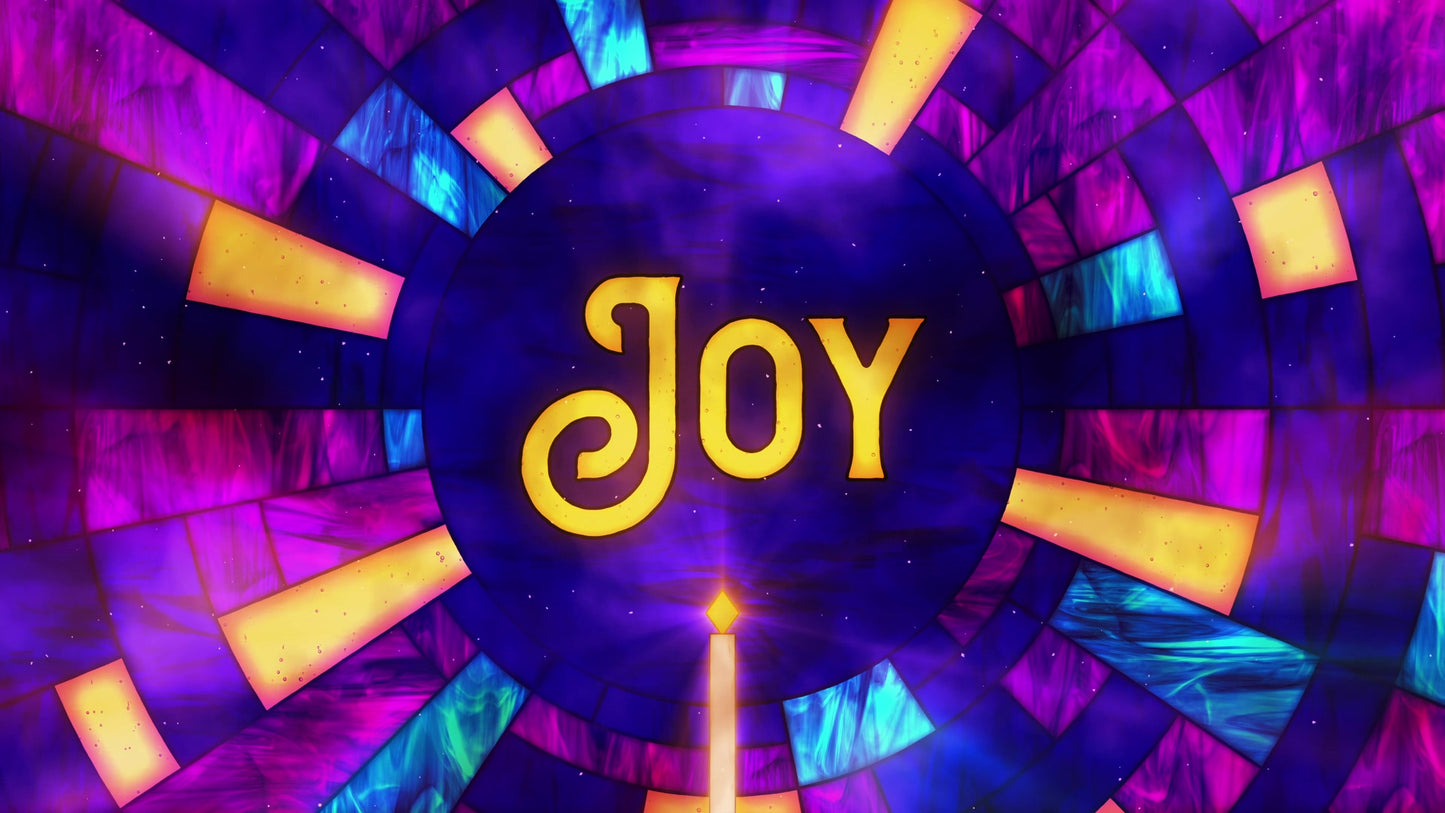 Stained Glass Christmas Advent Joy