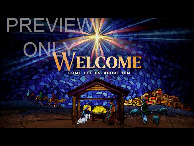 Christmas Stained Glass Welcome Still