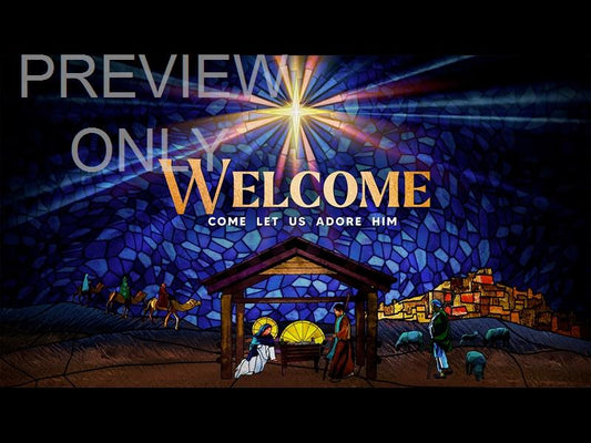Christmas Stained Glass Welcome Still
