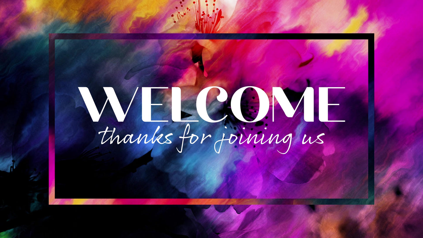 Painted Flowers Welcome Still