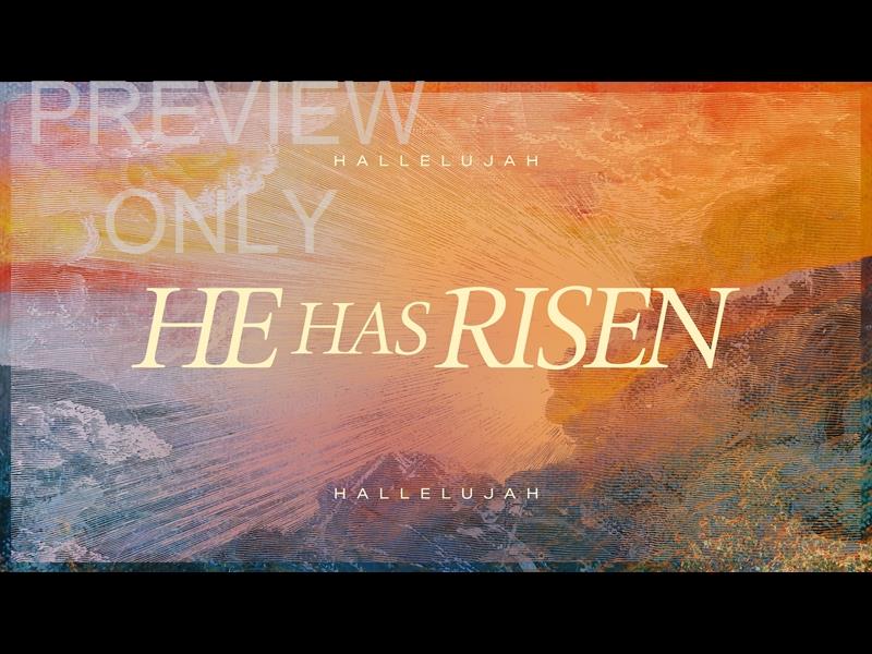 Easter Etching - He Has Risen Title Still