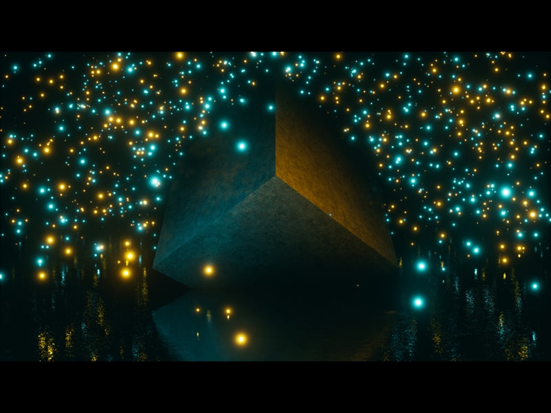Fluorescent Orange Teal Rain