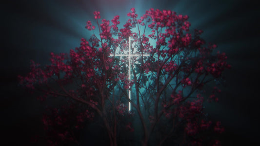 Holy Week Neon Cross Red Still