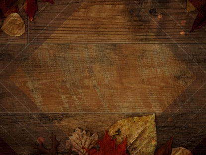 Rustic Wood Autumn Leaves Dark