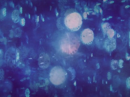 Streaked Bokeh Static Blue