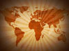Global Missions World Map Flat Brown