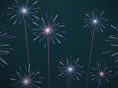 Illustrated Fireworks Purple