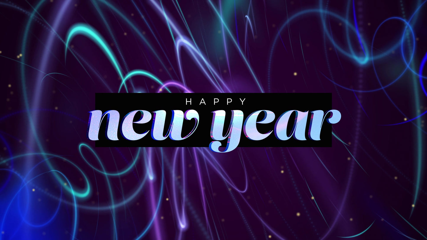 Fractal Glow: Happy New Year 01 Still