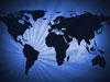 Global Missions World Map Flat Blue