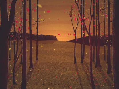 Autumn Forest Orange Far Blank