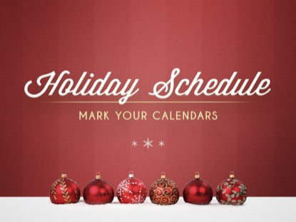 Holiday Ornaments Schedule