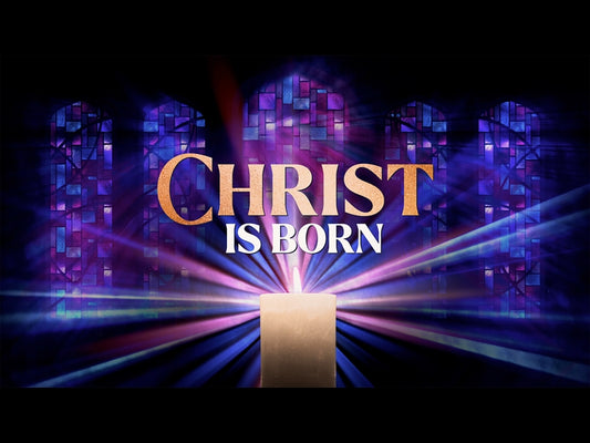 Advent Stained Glass Christ Is Born