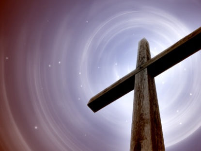 Particle Swirl Cross Red