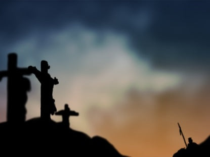 Crucifixion Drawn Clouds Orange