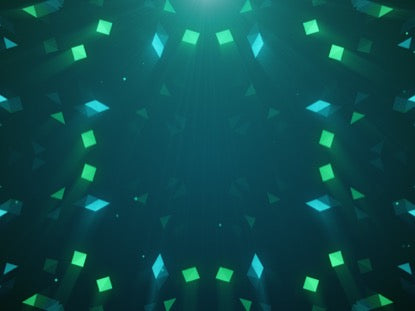 Crystal Patterns Teal Green