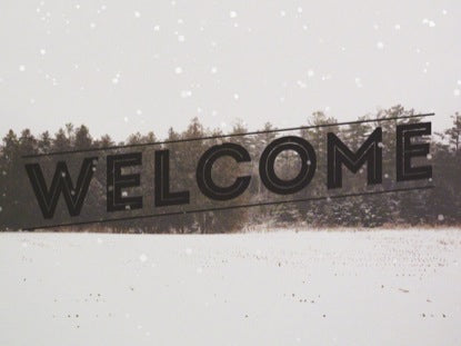 Winter Forest Frame Welcome 2