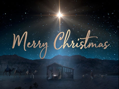 Starry Night Nativity Merry Christmas