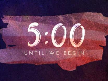 American Flags And Fireworks Countdown