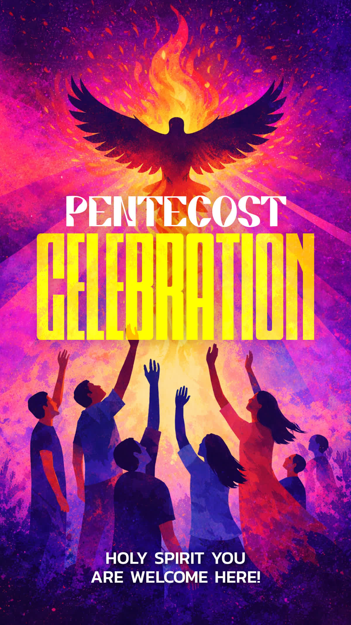 Pentecost Celebration Holy Spirit You Are Welcome Here Social Title Story