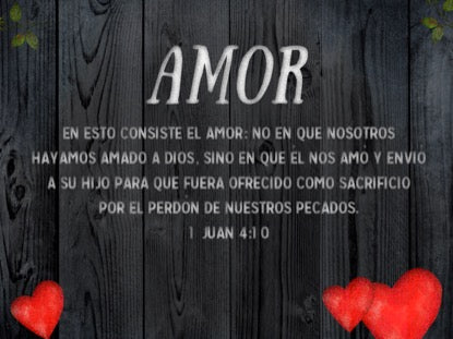 Wooden Valentine First John Motion - Spanish