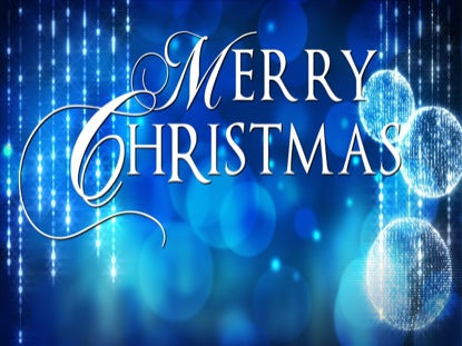 Blue Ornament Merry Christmas Title