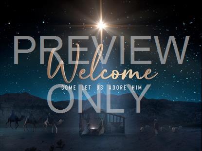 Starry Night Nativity Welcome Still