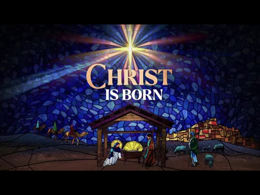 Christmas Stained Glass Christ Is Born