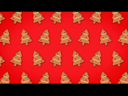 Christmas Cartoon Gingerbread Tree Red Motion Loop 01