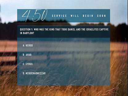 Amber Fields Bible Trivia Countdown