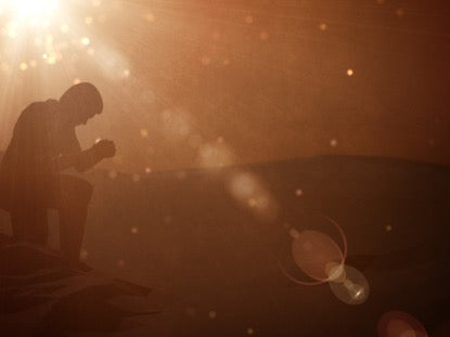 Particle Glow Prayer Kneeling